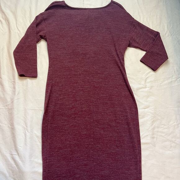 Old Navy Maroon Cowl Neck Maternity Knee Length Dress Size Medium - Picture 4 of 4